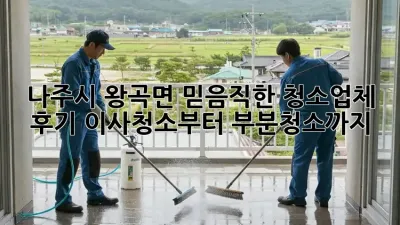 나주시 왕곡면 믿음직한 청소업체 후기: 이사청소부터 부분청소까지!