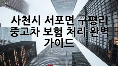 사천시 서포면 구평리 중고차 보험 처리 완벽 가이드